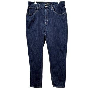 LEVI'S 80s Mom Jean Size 32 Dark Wash Blue Denim Pants Women 100% Cotton